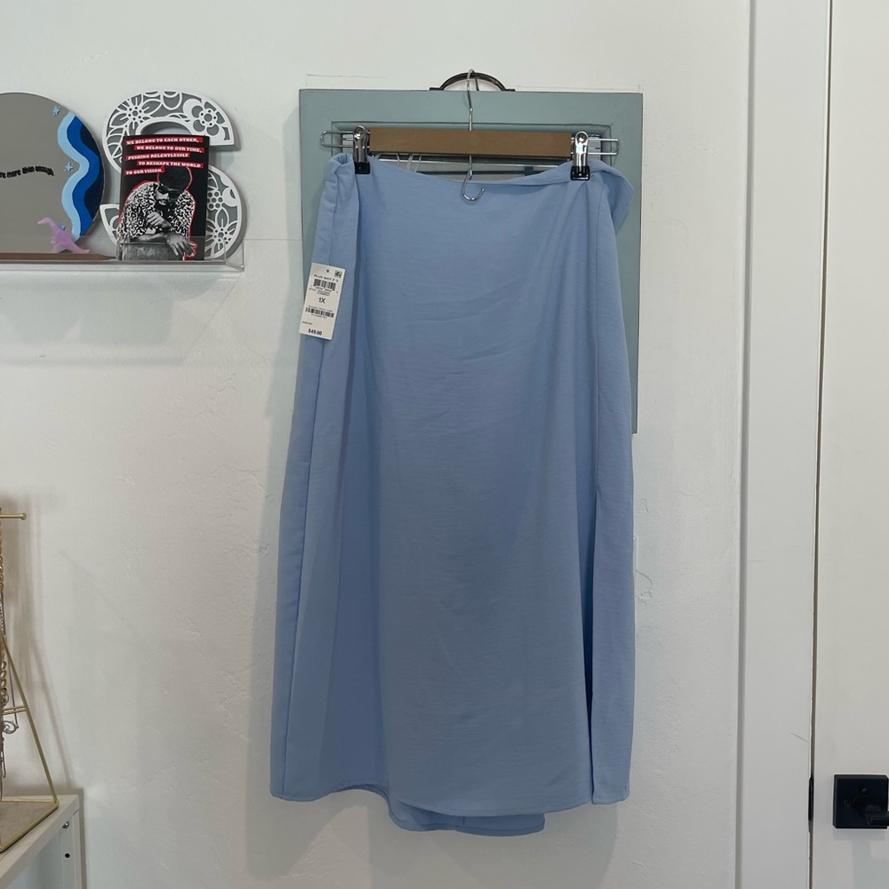 And Now This light blue midi skirt